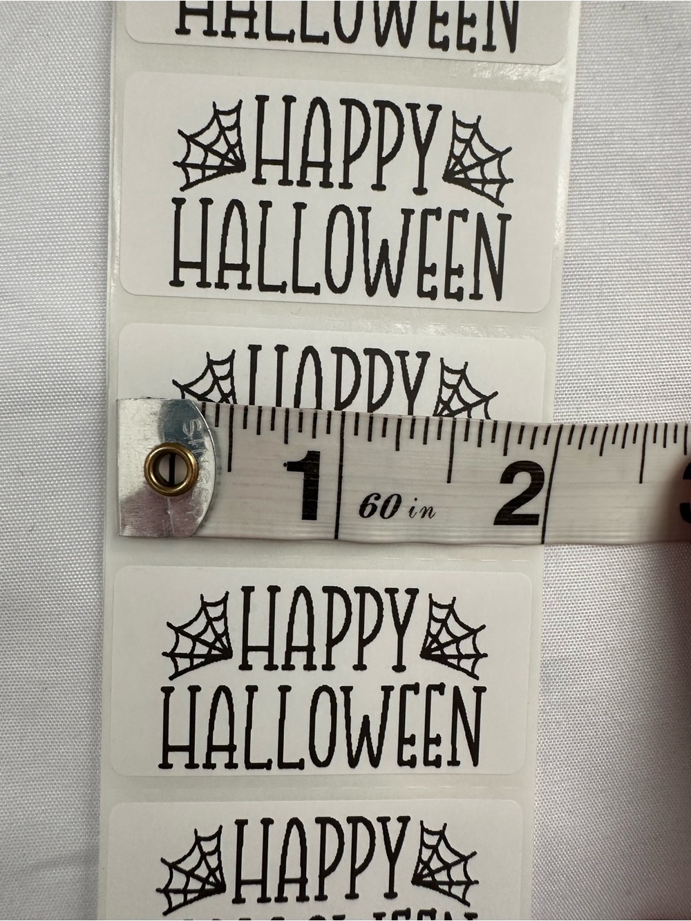 Happy Halloween Stickers Spooky Spiderweb Labels 60 Count - Picture 3 of 4